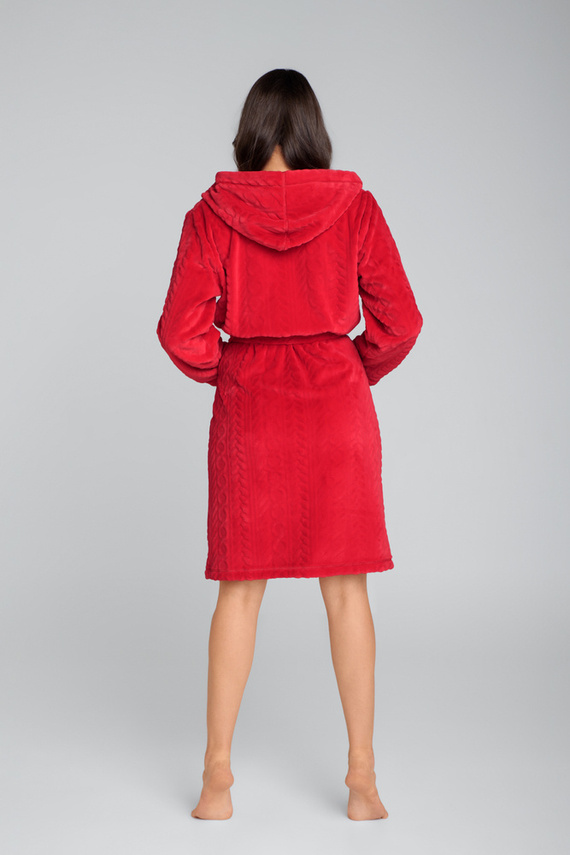 Zala Damen-Fleece-Bademantel Italian Fashion - rot 