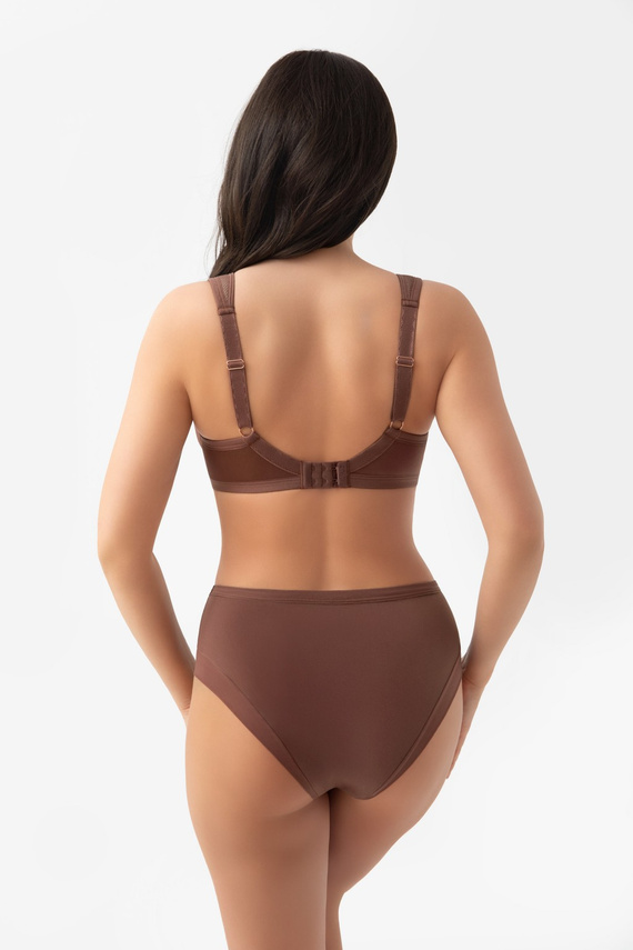 Damen-Slip Gorsenia K442/1 Luisse Schokoladenbraun Hoch geschnitten Spitze