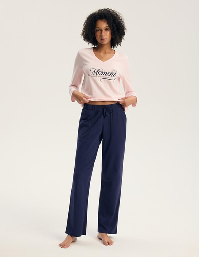 Henderson 46114 Gianna Damenpyjama Rosa 100% Baumwolle Langarm