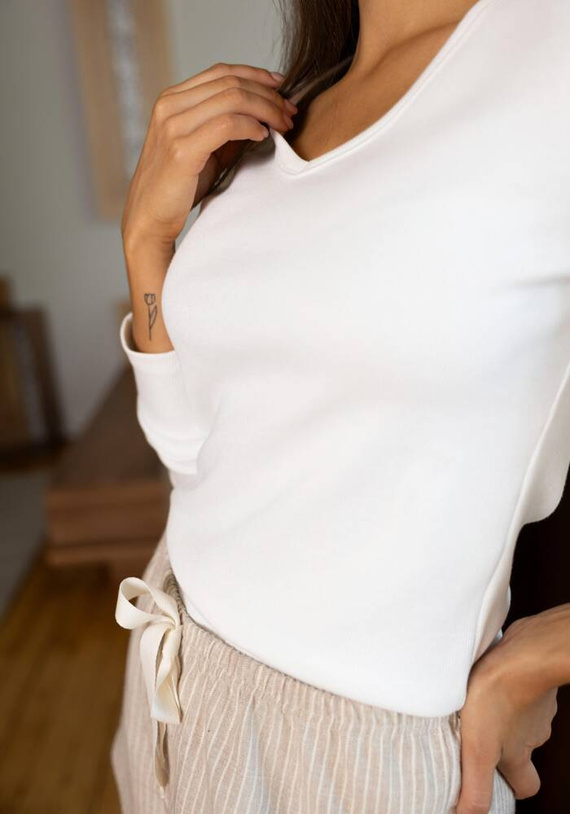 Beatrix Sensis Flannel Damenpyjama – cremebeige