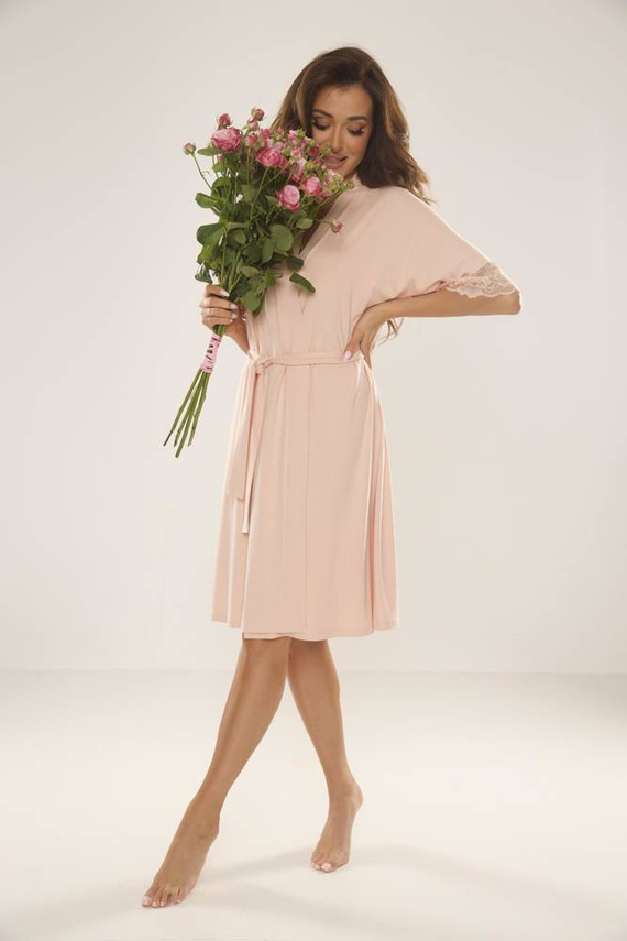 643 Noela Damenbademantel De Lafense - beige