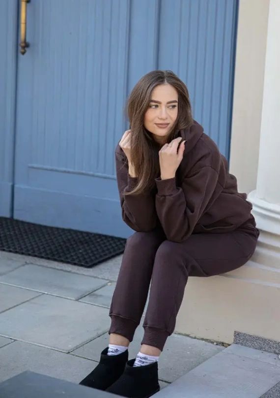 Randi Dkaren Damen-Trainingsanzug-Set – Schokolade