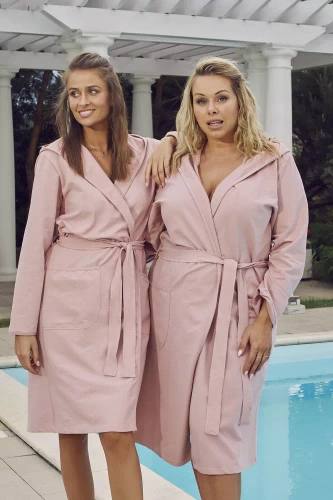 Karina Damenbademantel Italian Fashion - puderrosa