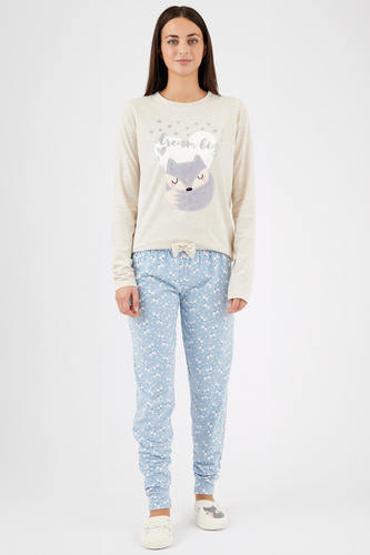 Zerda Sorbetto – Baumwollpyjama für Damen mit 3D-Applikation