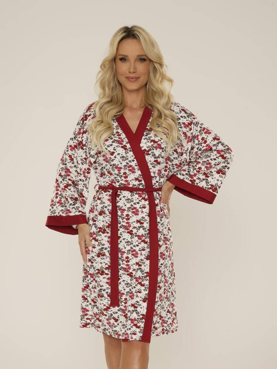 468 Mia Forex Morgenmantel für Damen - burgunderrot