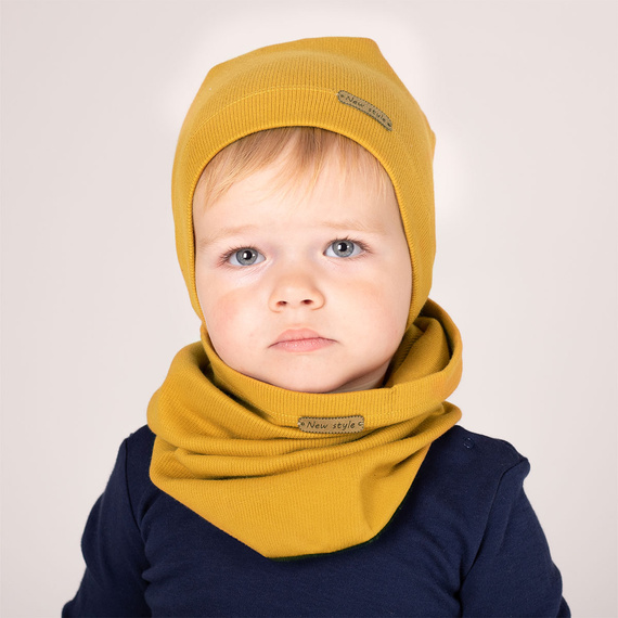 141283 Nicol Mütze + Schal-Set – Senf