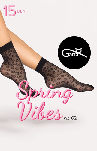Spring Vibes wz.02 Damensocken 15 den Gatta -nero