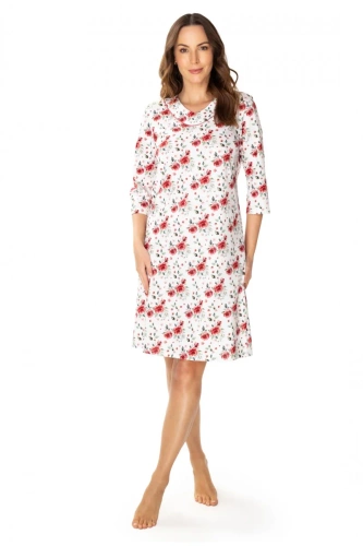 86677 Malina Möwen-Nachthemd mit Blumendruck