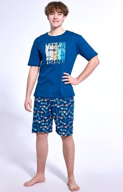 551/50 Fish Cornette Jugendpyjama – Marineblau
