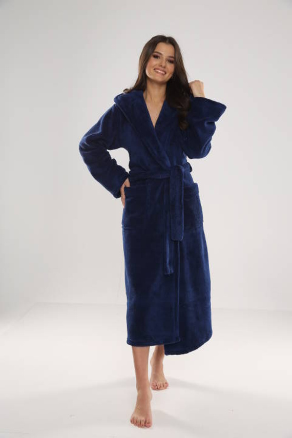 807 Luna II Langer Morgenmantel für Damen Forex - Marineblau