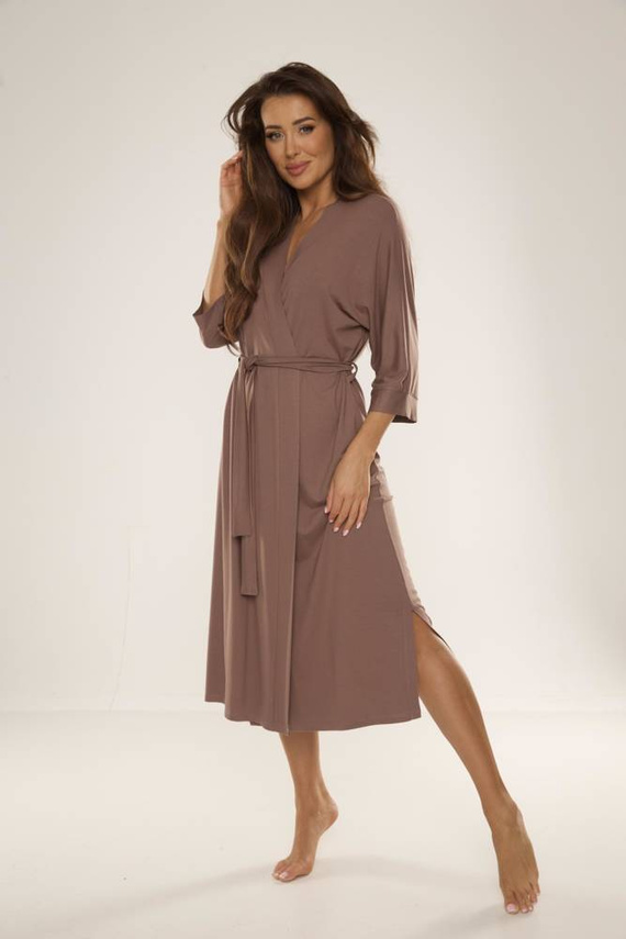 942 Visa Langer Morgenmantel De Lafense - mocca