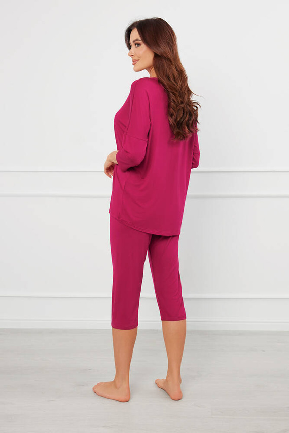 Natura Damen 3/4 Schlafanzug Italian Fashion - Wein