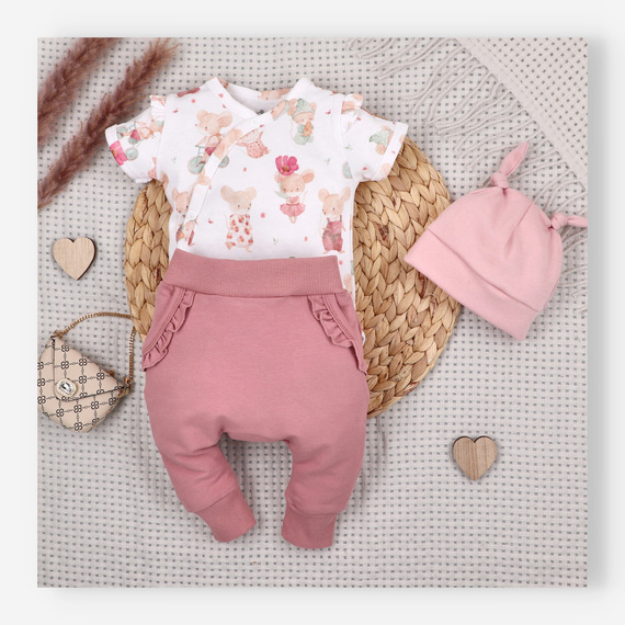 Baby Body Nini Little Mouse Bio-Baumwolle Wickelbody Kurzarm hautfreundlich