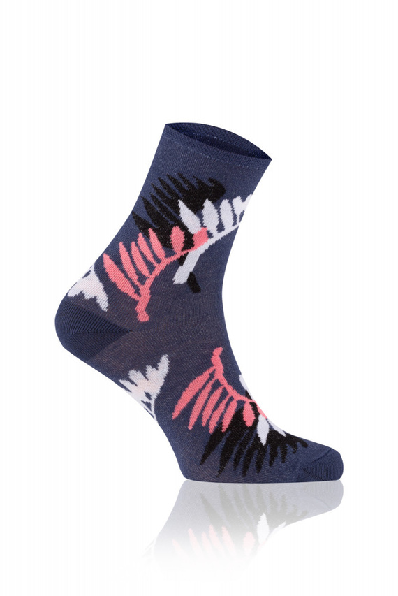 S144D Aloe Lange Socken Italienische Mode - navy/rosa/weiß