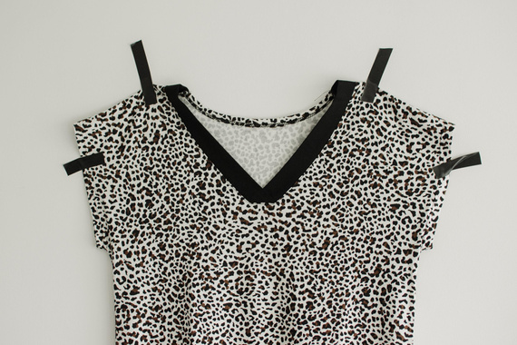 853 Kendall De Lafense - Panther Nachthemd aus Viskose - ecru camouflage