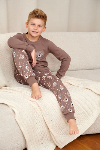 Doctor Nap 7509 Bear Club Kinder Baumwoll-Pyjama lang mit Taschen