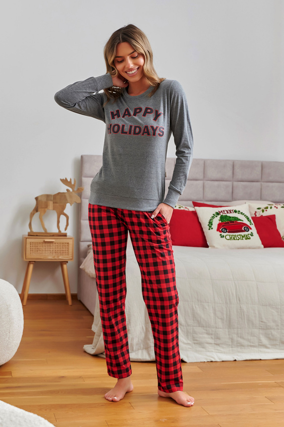 Damenpyjama 7343 Dunkelgrau Doctor Nap – 100 % Baumwolle