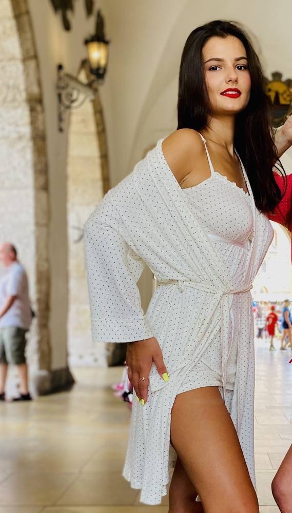 915 Dots Damen Schlafanzug Forex - ecru