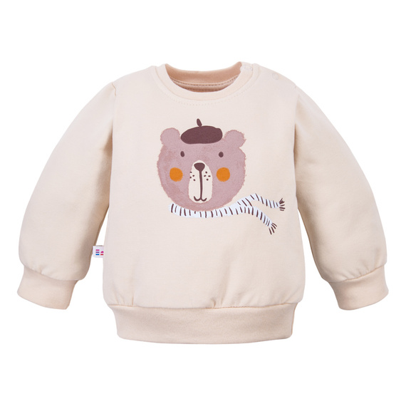 Sweatshirt „Beary Cool Eevi“ – hellbeige, Baumwolle, Teddybären-Print