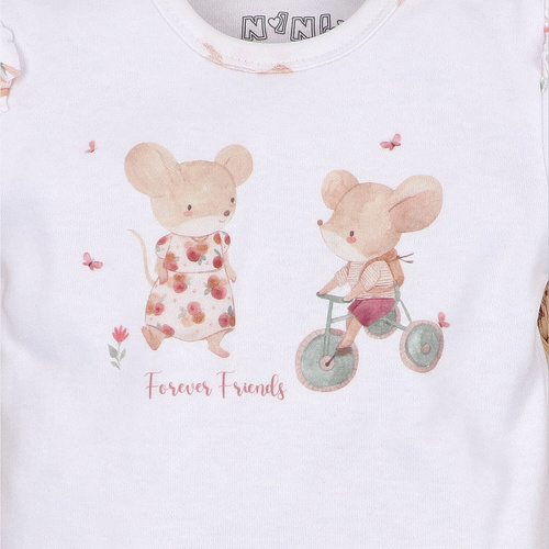 Baby Body Nini Little Mouse Bio-Baumwolle Druckknöpfe Schulter Kurzarm