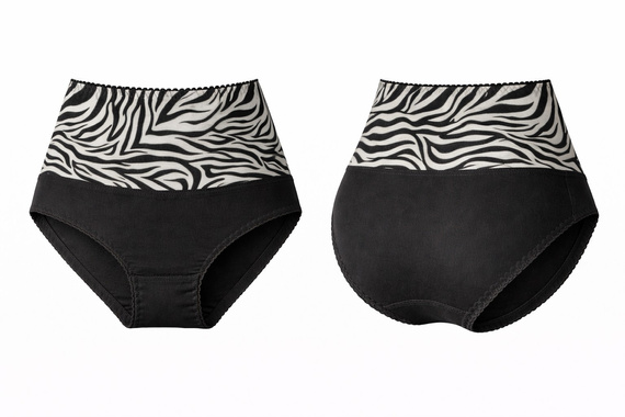 Mitex IGA WILD figurformender Slip mit hohem Bund zur Bauchglättung wild black 