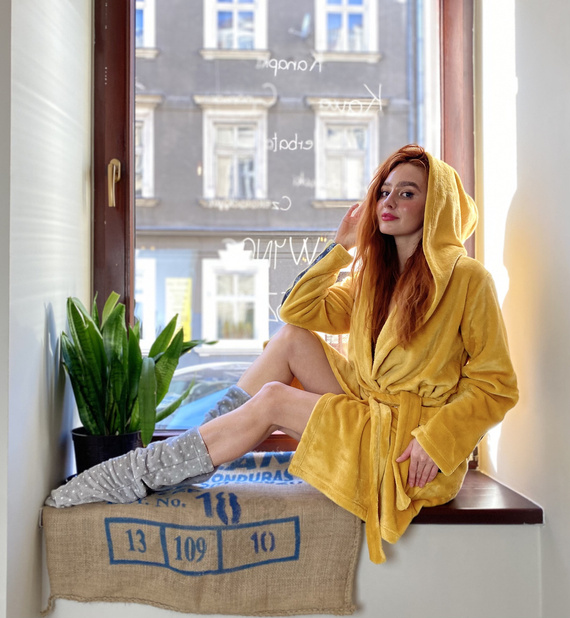 626 Abigail Damen Kurzer Morgenmantel Forex - Honig