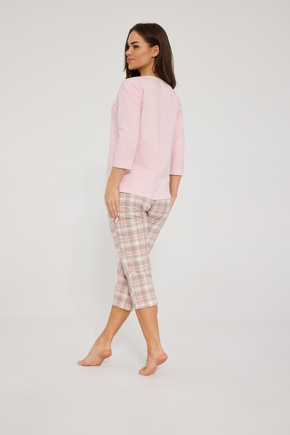 Cornette Best Life 157/488 Damenpyjama 100% Baumwolle Rosa 3/4