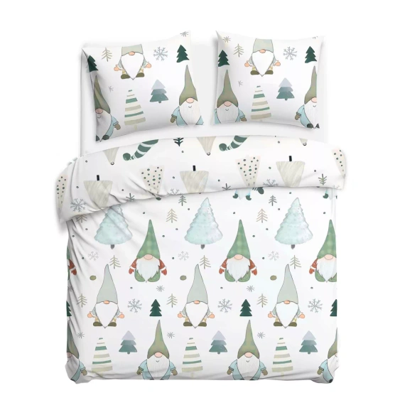 31516/1 Weihnachts-Flanellbettwäsche Flanelove Darymex grau rot – Set 100 % Baumwolle, warm und weich