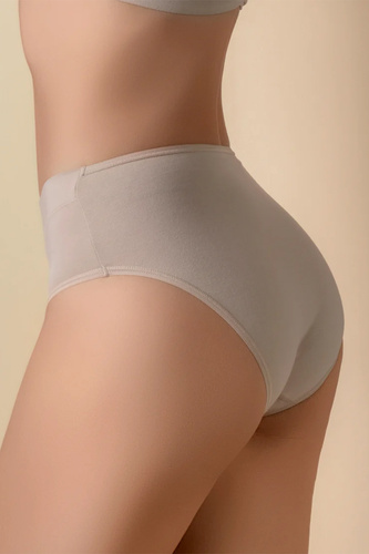 Selene Blanca Baumwoll-Slips Beige Hoher Bund Komfortabel Klassisch