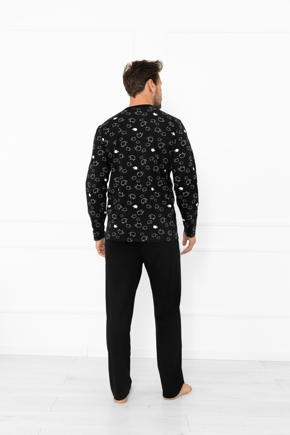 Herren Schlafanzug Wito - lange Ärmel und lange Hosen, Baumwolle MEGA SOFT Italian Fashion  