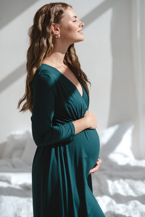 Bambus Still- und Umstandsnachthemd Star Light – atmungsaktiv, feminin, ideal für Klinik und Stillzeit