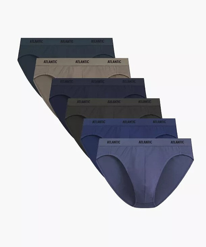 Herren-Slips Atlantic 6SMP-004 A6 multicolor – 6er-Pack, 95% Baumwolle, sportlicher Schnitt