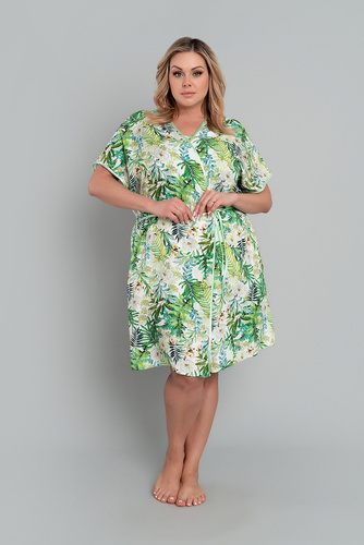 Florina Damenbademantel Italian Fashion - Blattdruck