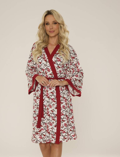 468 Mia Forex Morgenmantel für Damen - burgunderrot