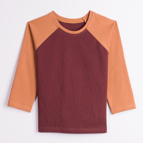 228143 Nicol FARMA Jungen-Raglanshirt aus Baumwolle, dunkelbraun