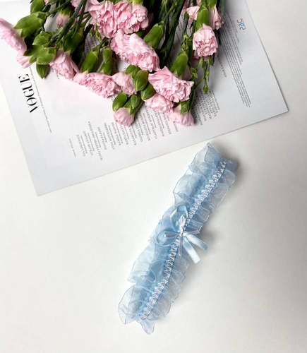 221 De Lafense Chiffon-Strumpfband - hellblau