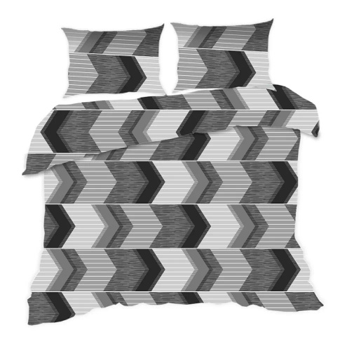 1838N Baumwollbettwäsche Classic E24 Karo-Geometrie grau – 100 % Baumwolle, langlebig, farbenfroh, 2-teiliges Set