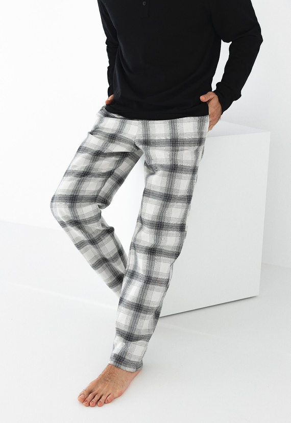 Charles Herrenpyjama Flannel Sensis - schwarz