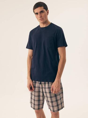 42617 Dexter Henderson Premium Herrenpyjama – Marineblau