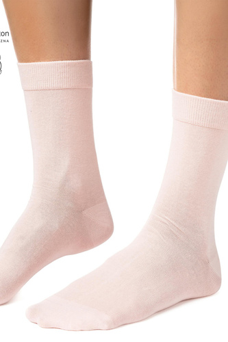Steven art.211 nahtlose Damen-Socken aus Bio-Baumwolle, uni - 003 Hellrosa