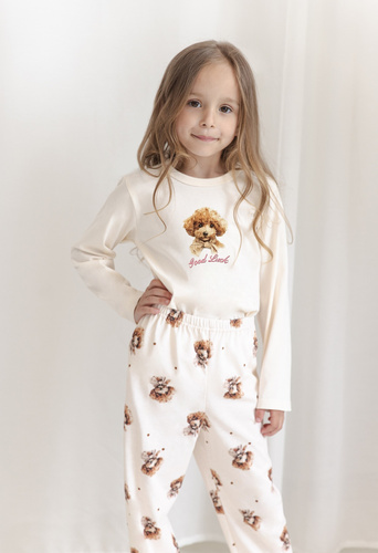 Mädchen-Pyjama Taro 3648 Lumi Morellafarben 100% Baumwolle Langarm