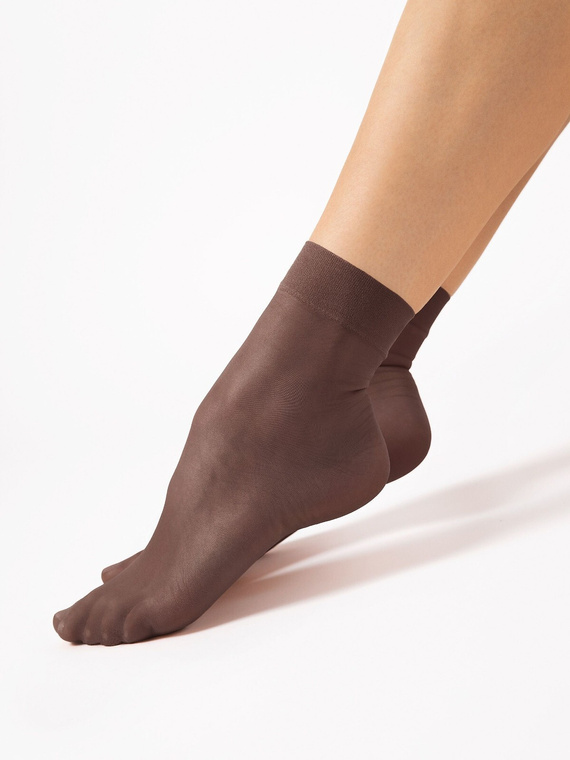 Damen Socken Fiore C 1100 Maja 15 den glatt Lycra 2er Pack mocca