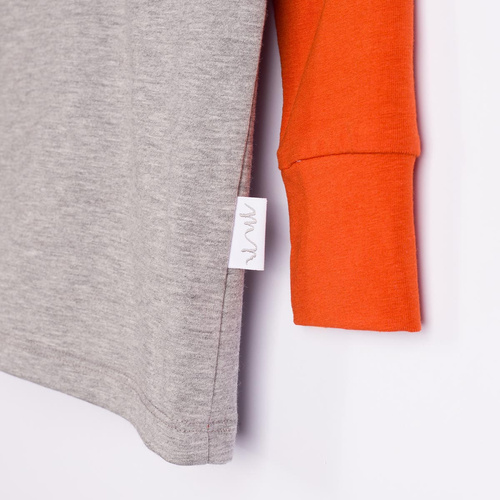 228138 Nicol FARMA Jungenbluse Henley Raglan grau rost Baumwolle