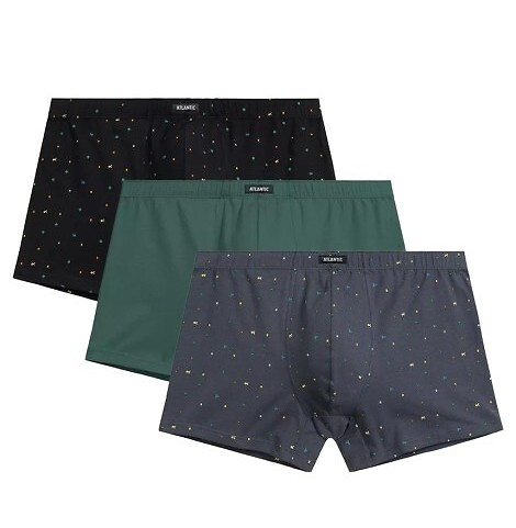 3MH-204 Atlantic Herren-Boxershorts – Grün-Schwarz-Graphit