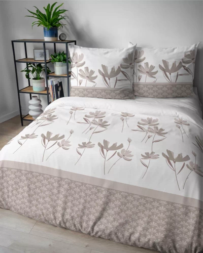 5489 B Detexpol Satin Stories Bettwäsche-Satin beige 100 % Baumwolle, Satinbindung, Reißverschluss, Geschenkverpackung