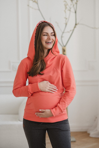 Milk Please Milk&Love Still-Sweatshirt mit korallenroter Kapuze