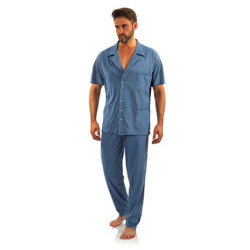 Sesto Senso Herren-Pyjama mit Reißverschluss und kurzen Ärmeln – Ankerjeans