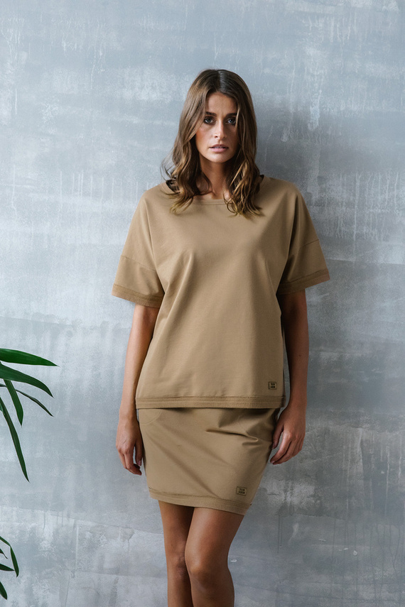 Karina Damen Minirock Italienische Mode - camel