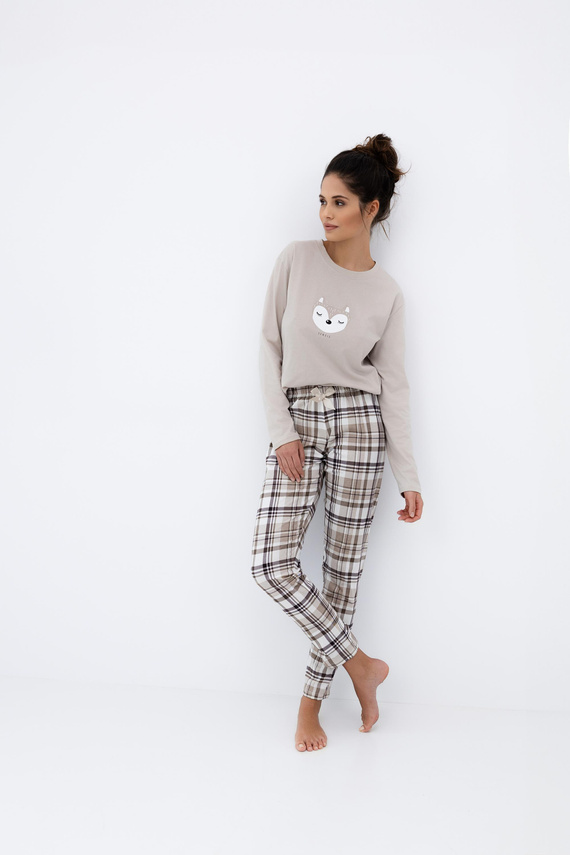 Tinsley Sensis Damenpyjama – Baumwolle, lang, kariert