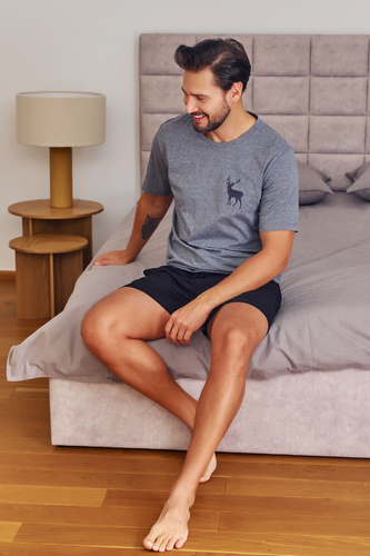 7235 Doctor Nap Herren-Pyjama – Dunkelgrau